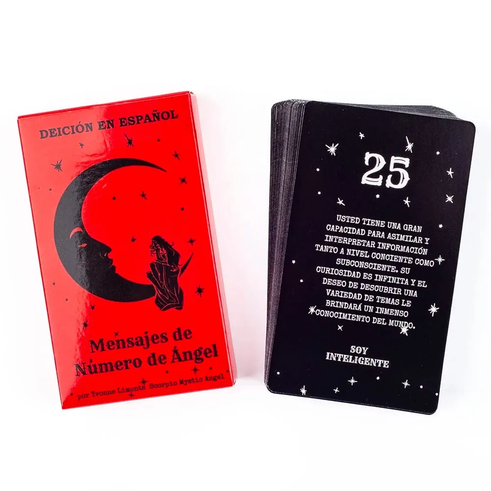 Mensajes de Número de Ángel 54 szt. Wersja hiszpańska wróżenie losu karty do tarota wróżenie gry karciane Party gra planszowa 10.3*6CM