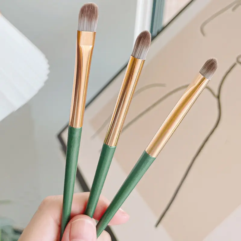 3 Pçs/set Pro Maquiagem Pincéis Cosméticos Sombras Blending Smudge Pincel de Maquiagem Delineador Deitado Bicho Da Seda Escova Ferramentas de Beleza — image 1