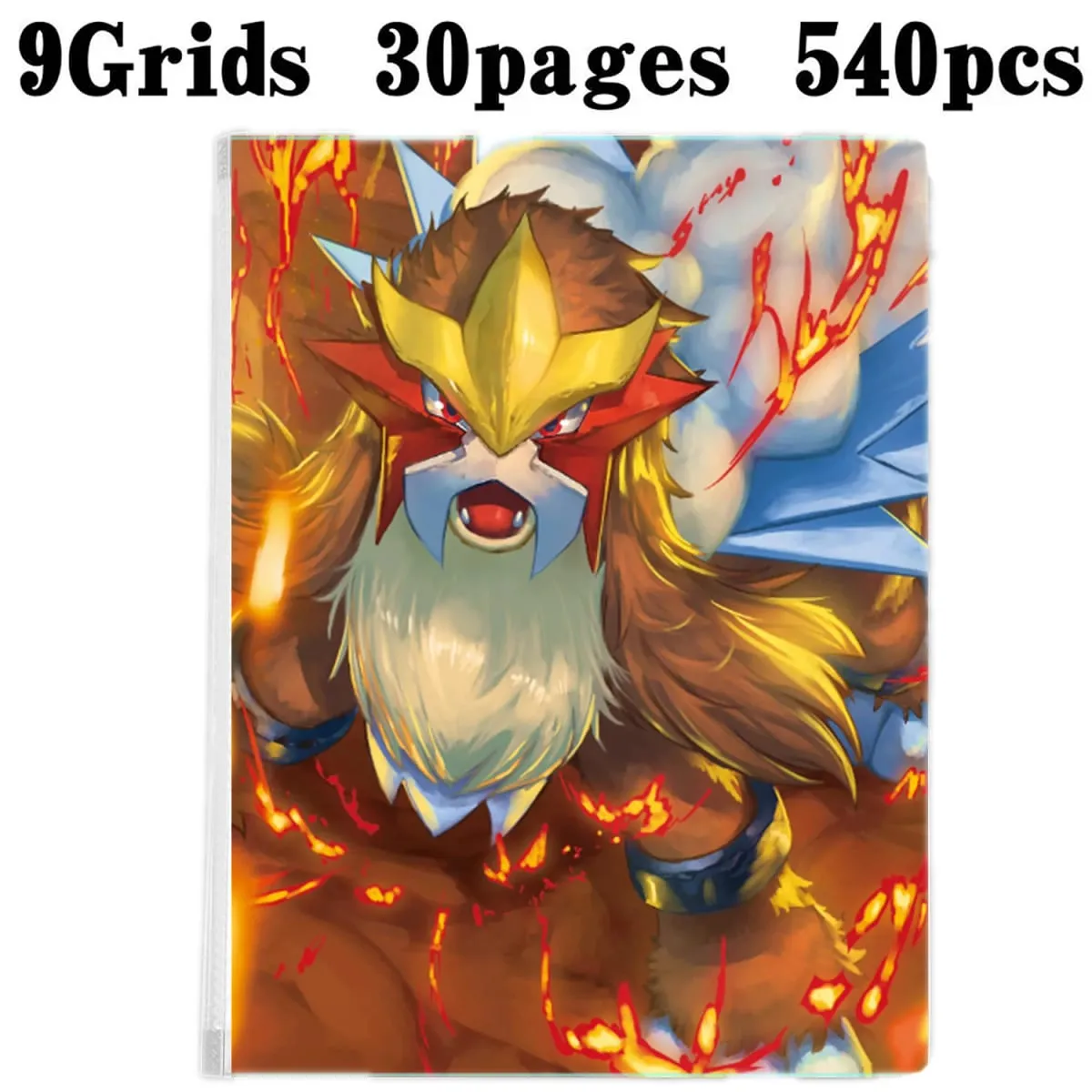 9 Pocket 540 Karten Sammelalbum Halter Binder Ordner Passend für Pokemon YuGiOh TCG Spiel Sport Fußball Anime Kartenaufbewahrung — image 3