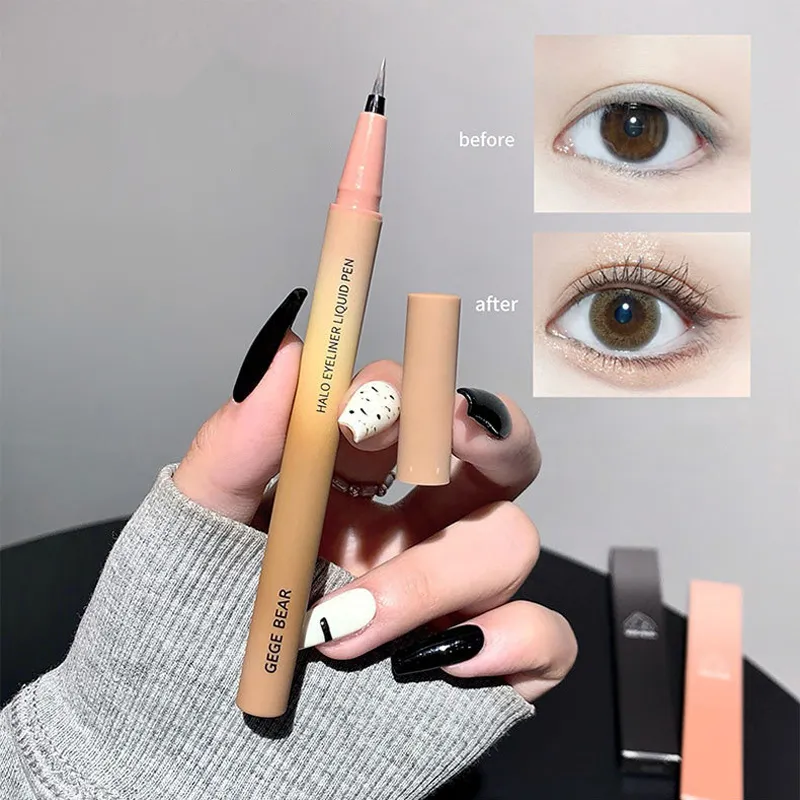 Wasserdichter, schnell trocknender, flüssiger Eyeliner-Stift, ultrafeiner, mattschwarzer, brauner, dauerhaft liegender Seidenraupen-Eyeliner-Stift, natürliches Augen-Make-up — image 4