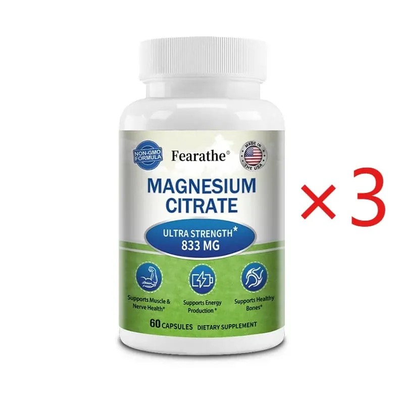 Capsules de citrate de magnésium, hautement absorbables, favorise la relaxation, le sommeil, les os, le cœur, les nerfs, les muscles et le métabolisme — image 10
