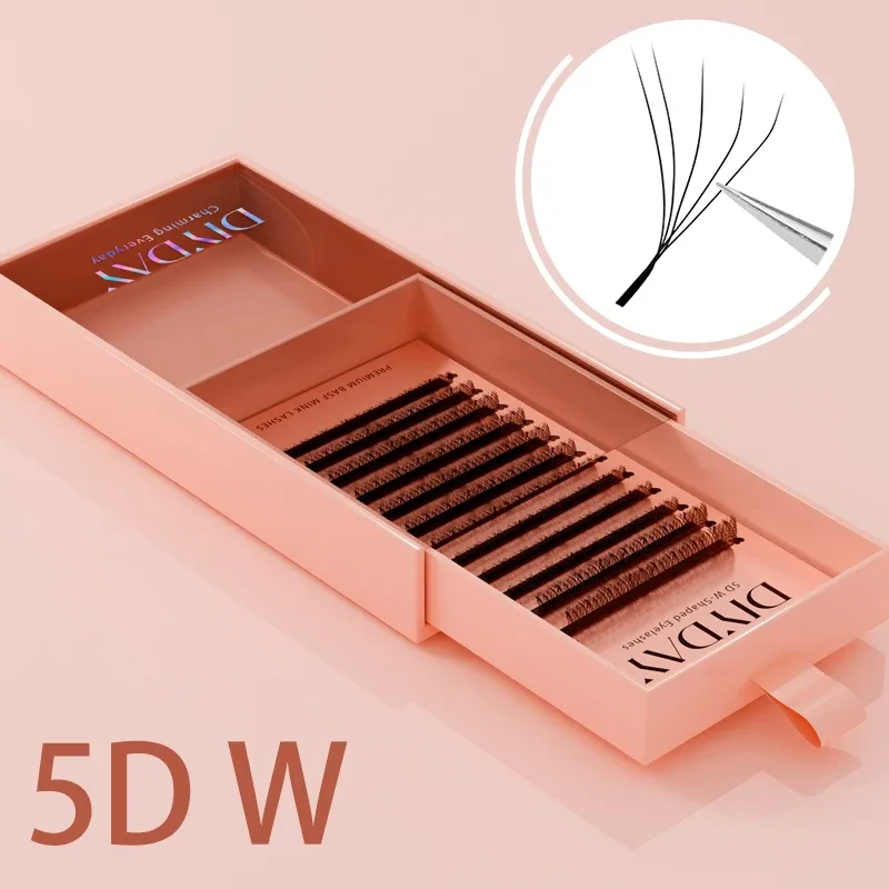 Extensions de cils en forme de W Bloom en forme de W 3d 4d 5d 6d 7d 8d cils naturels doux préfabriqués Extensions de cils en éventail