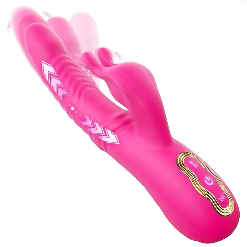 Thrusting Wiggle Rabbit Vibrator สำหรับผู้หญิงช่องคลอด G-Spot Vibrator Clitoris Stimulator หญิง Masturbation Sex Toy สำหรับผู้หญิง