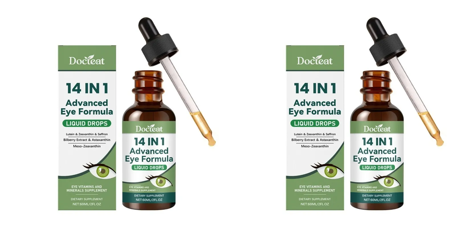 14 in 1 Eye Formula Liquid Drops – Lutein Zeaxanthin Saffron Astaxanthin Advanced Visual Support Antioxidant Blend 60ml — image 9
