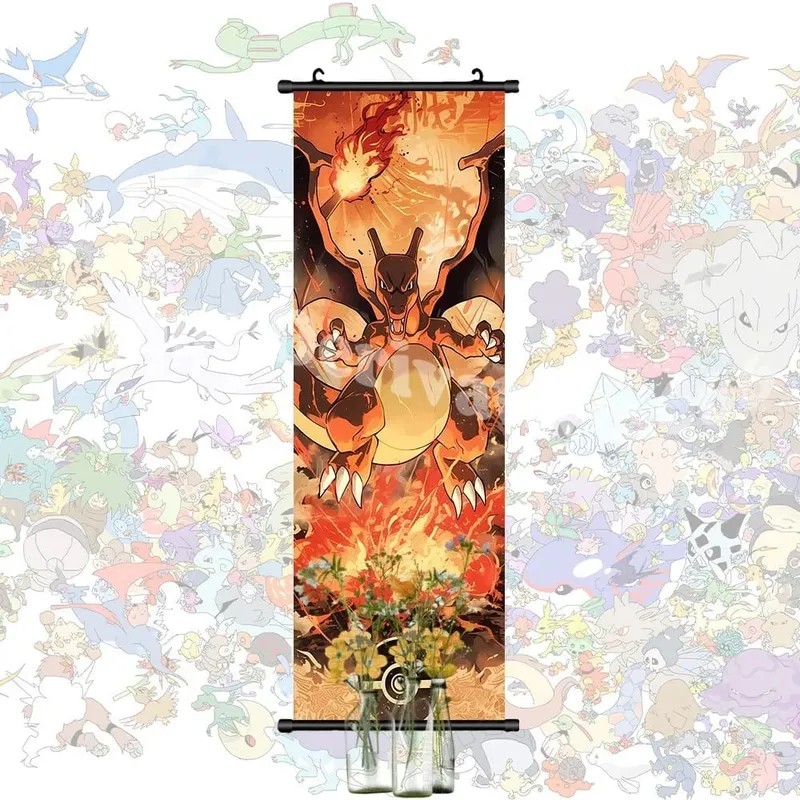 Poster stampato Anime Opere d'arte da parete Gengar Immagini Charizard Dipinto su tela Pikachu Appeso Pergamene Home Room Decor — image 21