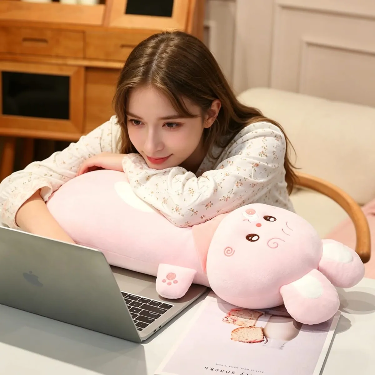 Aninimal หมอน Plush 60/80 ซม.กระต่ายหมูตุ๊กตาหมีตุ๊กตาหมีตุ๊กตาหมอน Kawaii ของเล่นตกแต่งบ้านมาพร้อมกับ Sleep ของเล่นวันเกิด Surprise ของขวัญ — image 4