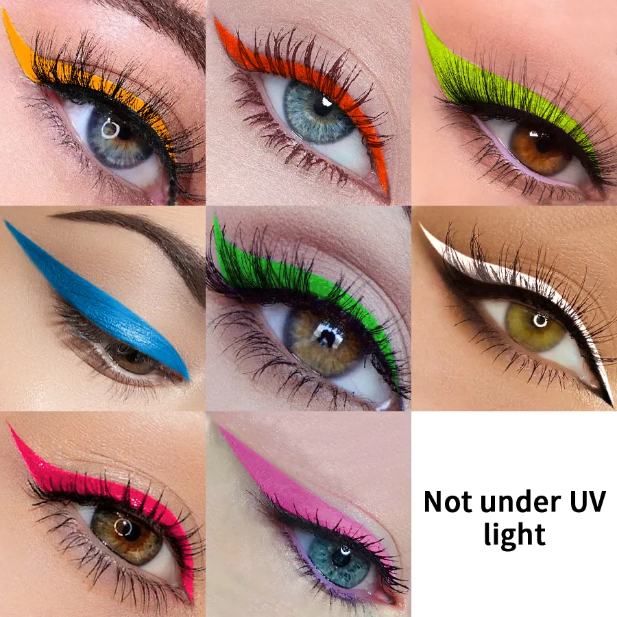 1PC UV Light Neon อายไลเนอร์ปากกาแต่งหน้าสีฟ้าสีเขียวกันน้ำสี Eye Liner ดินสอ Make Up เครื่องสำอางสีเหลืองสีม่วง — image 2