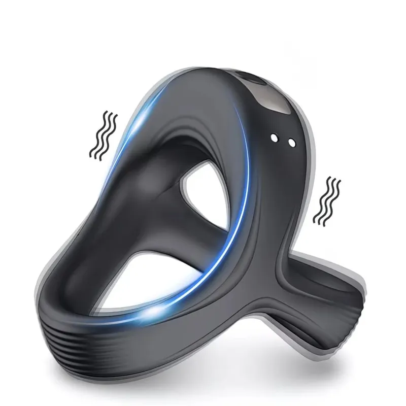Anello del pene del rubinetto Vibratore Stimolatore vibrante Massaggiatore Durata dell'eiaculazione Ritardo Anelli del rubinetto per gli uomini Anello di coppia Adulti Giocattolo del sesso