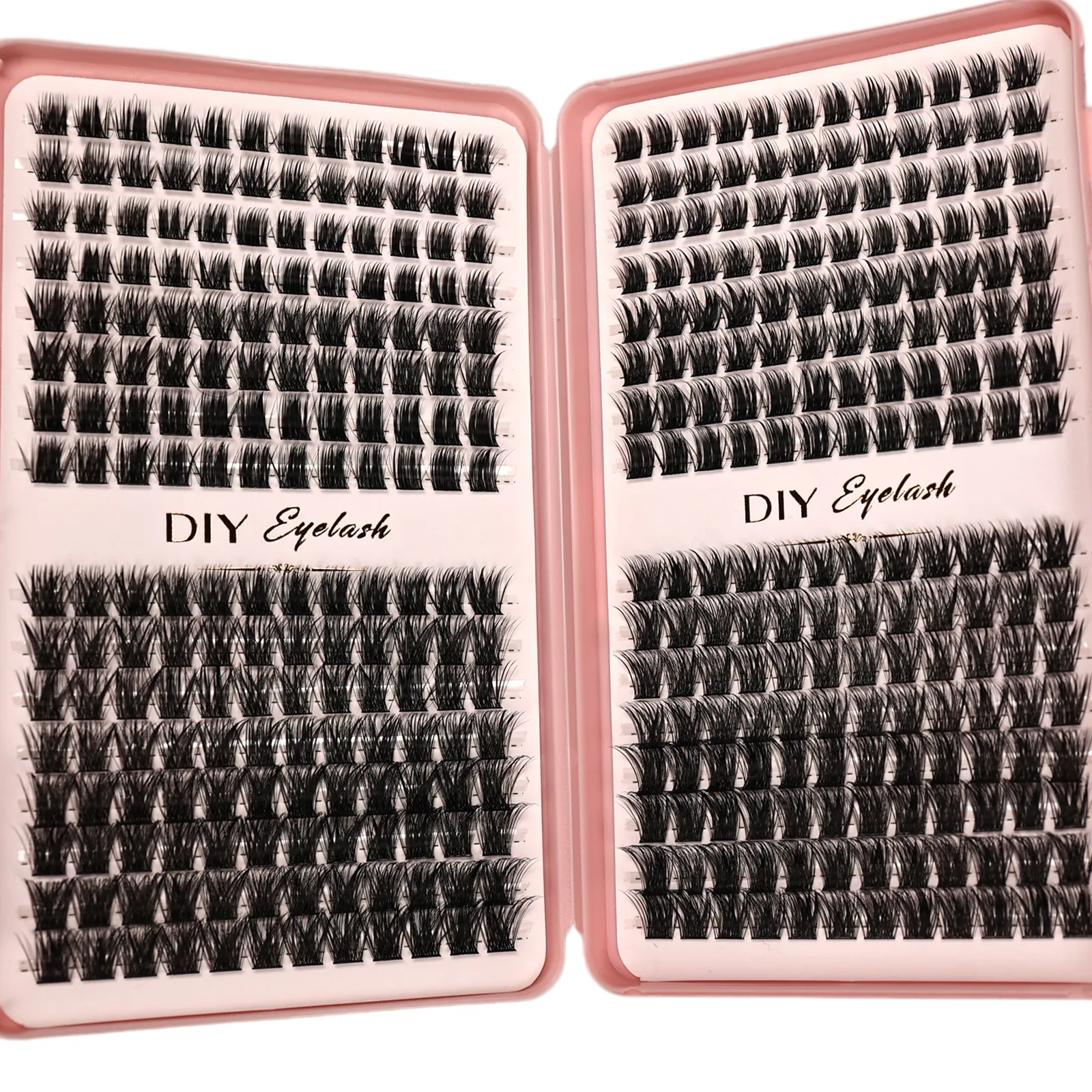 DIY Fluffy Individual Eyelash Clusters D Curl Blandet længde Segmenterede falske vipper Genanvendelig vippebog til øjenmakeup