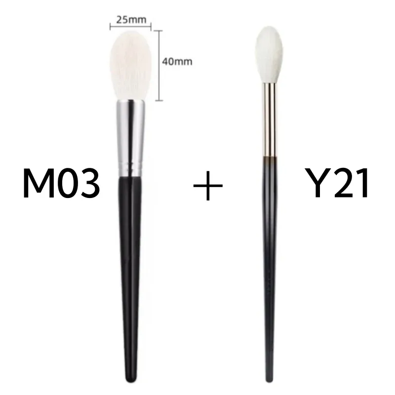 Pinceau de maquillage en poils de chèvre naturels, surligneur, outils de beauté — image 8