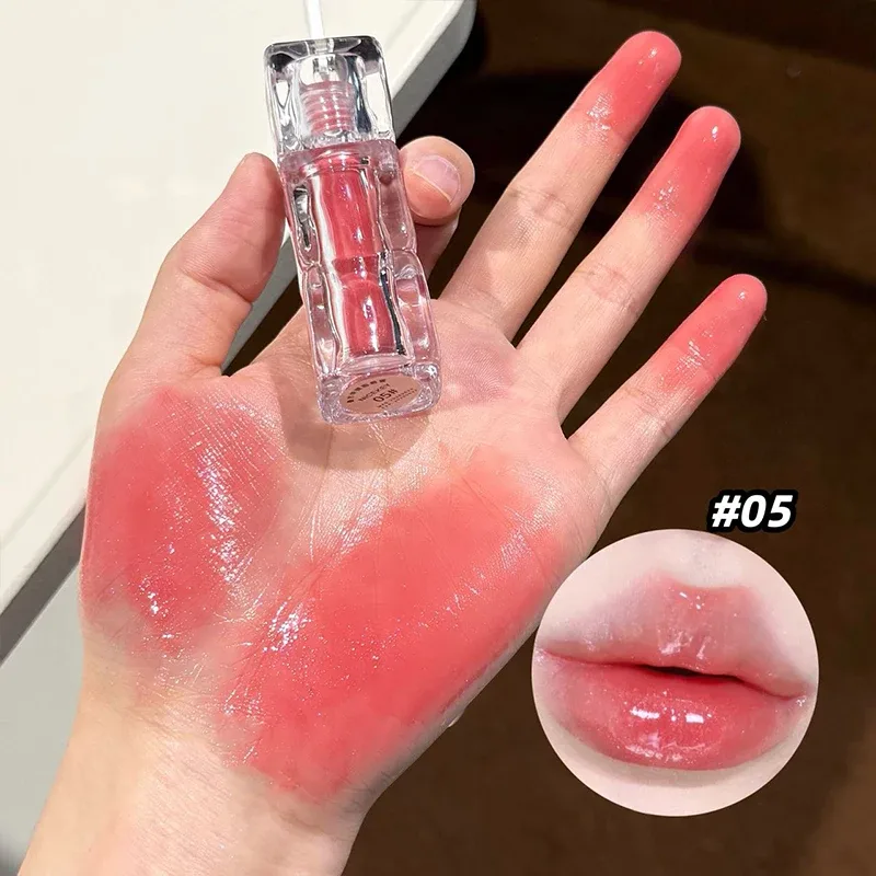 Brillant à lèvres miroir aqueux, hydratant durable, facile à porter, vernis à lèvres en verre d'eau, teinte rouge Sexy, cosmétiques — image 12