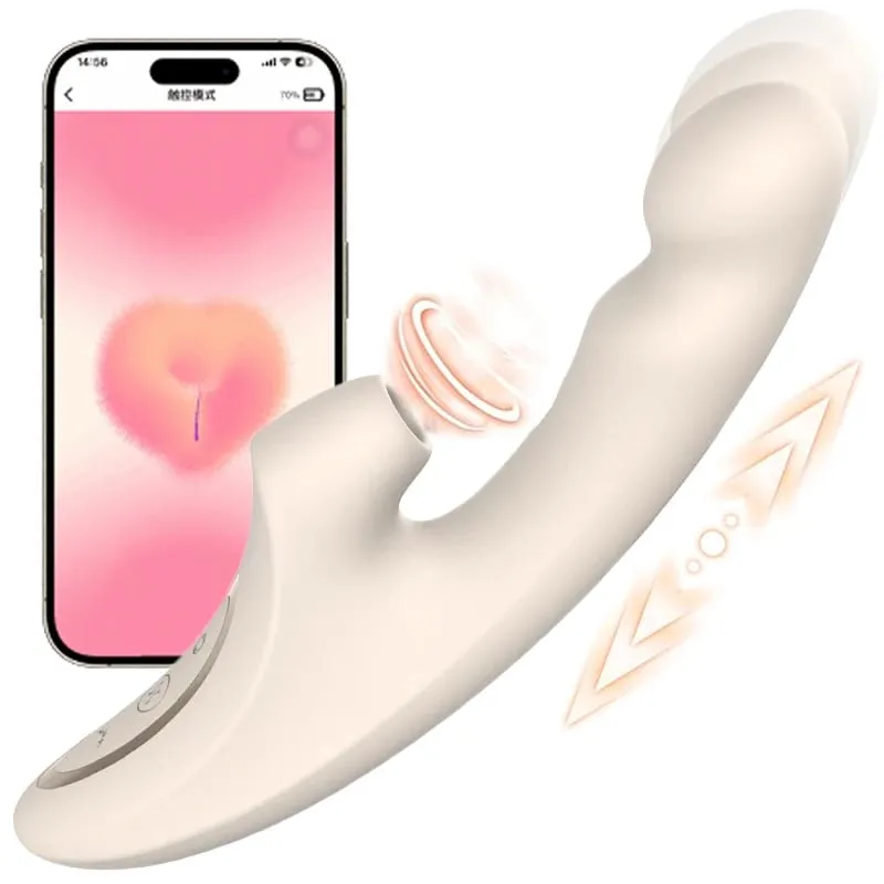 Clit Sucker Vibrator Dildo untuk Wanita G-Spot Clitoris Stimulator Pemanasan Dildo APP Kawalan Mainan Seks Wanita Barangan Dewasa — image 1