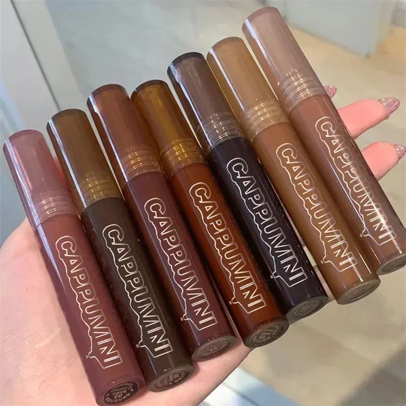 Mirror Watery Chocolate Lip Gloss Langanhaltender feuchtigkeitsspendender Crystal Jelly Lip Tint Lippenstift Nature Nude Lips Makeup Cosmetics — image 6
