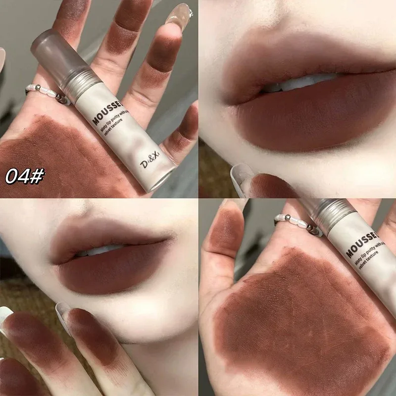 Gothic Matte ลิปสติกสีดำกันน้ำ Mousse Mud Nude สีน้ำตาลลิปสติก Dark สีม่วง Punk Lip GLOSS แต่งหน้า Non-Stick Tint — image 9