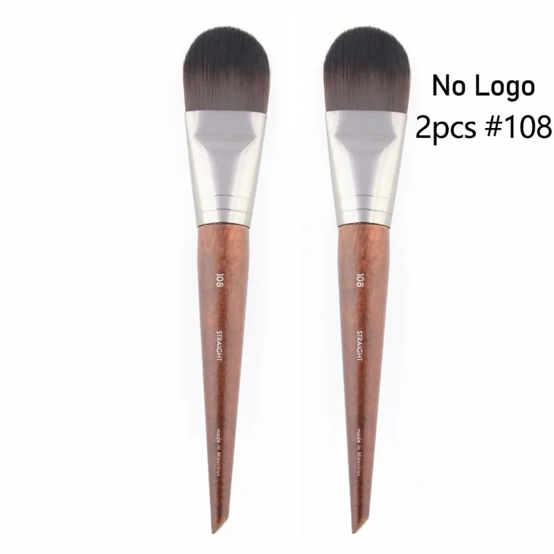 1 pièce #108 fond de teint pinceau de maquillage plat liquide BB crème bois naturel droit professionnel masque visage pinceaux de maquillage synthétique — image 8