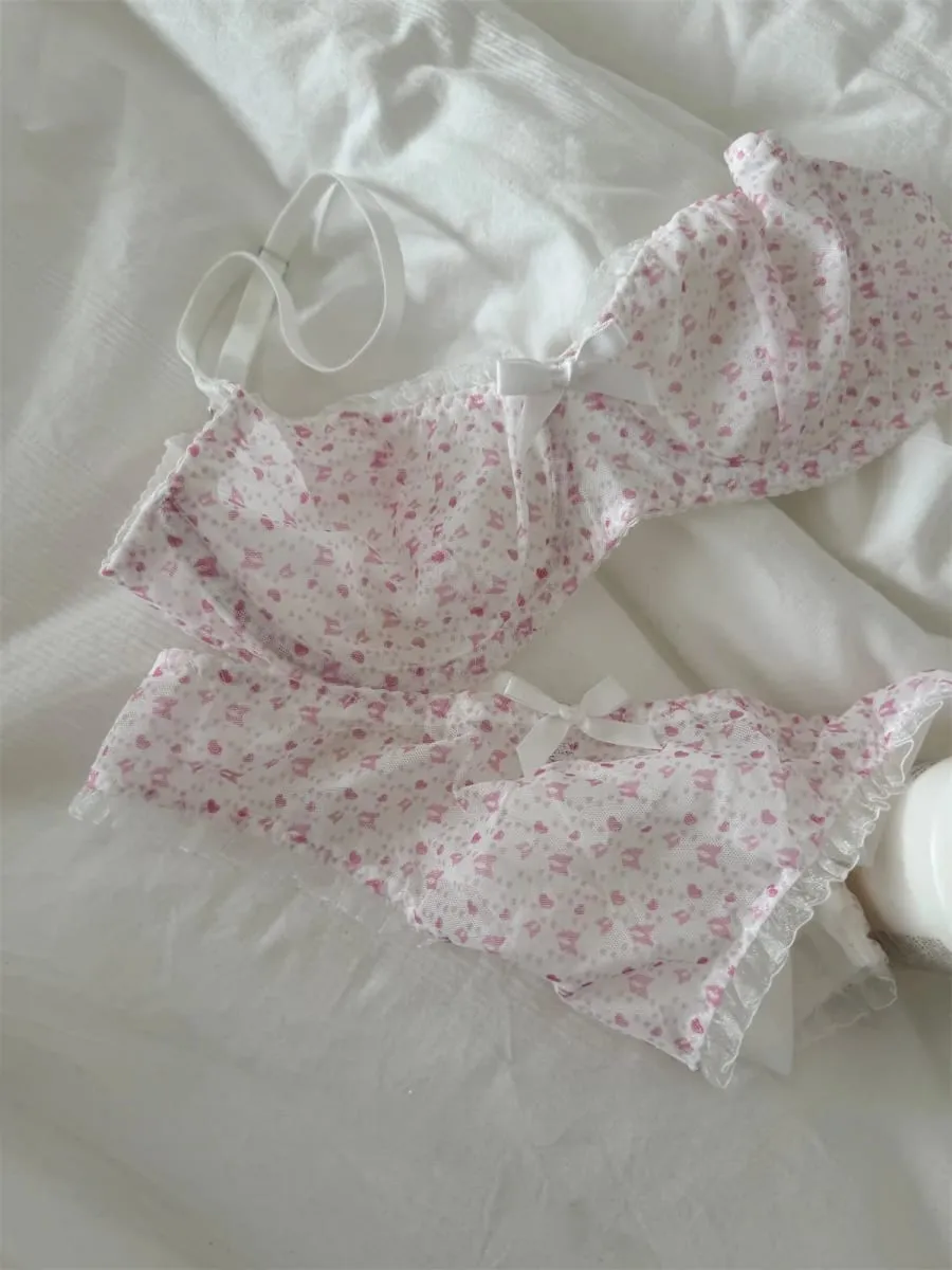 Seluar dalam sulaman mesh nipis bernafas sokongan atas payudara besar menunjukkan set bra kecil wanita push up pakaian dalam — image 4
