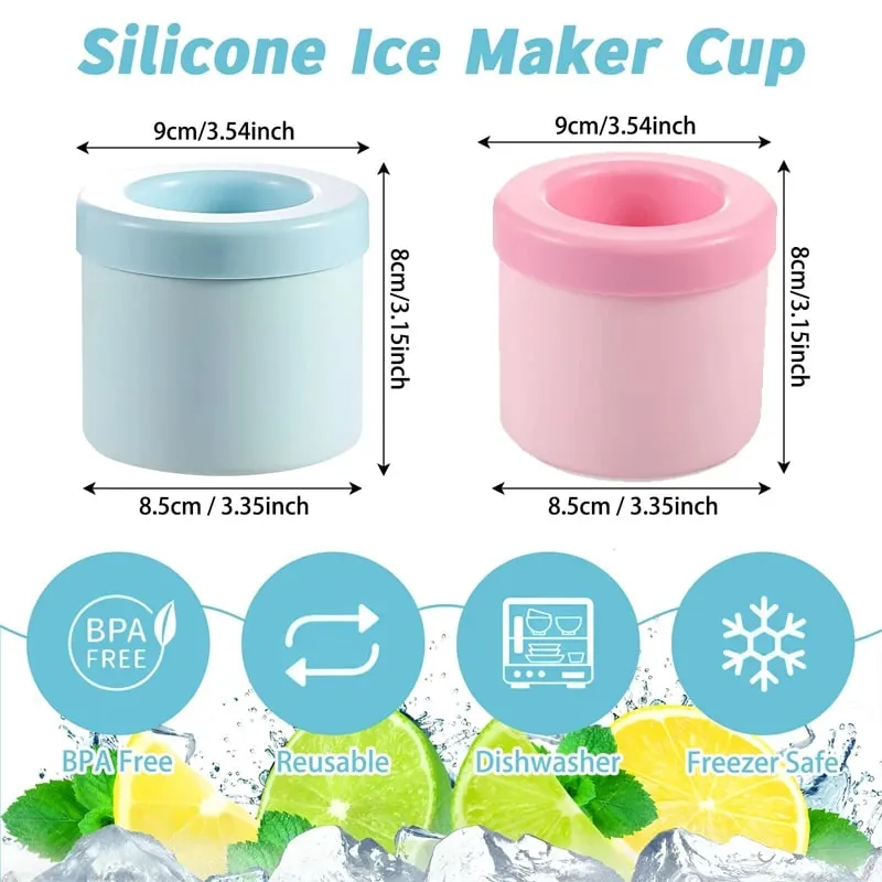 Neue Eis Eimer Silikon Runde Zylinder Eiswürfel Form Mit Deckel Eis Form Hausgemachte DIY Kühlschrank Einfrieren Kreative Eiswürfel formen — image 2