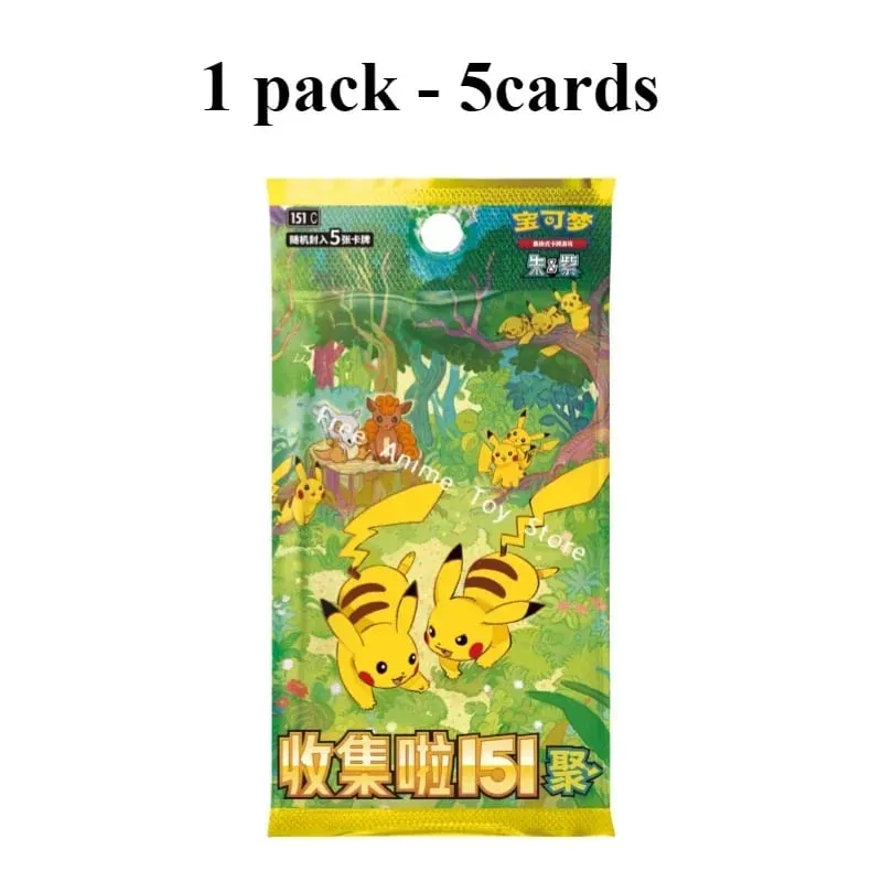 Original Genuine Pokemon Trading PTCG Cards Chinese Collected 151 Gather Supplementary Pack Slim Bag Fat Bag Card Collect Gift