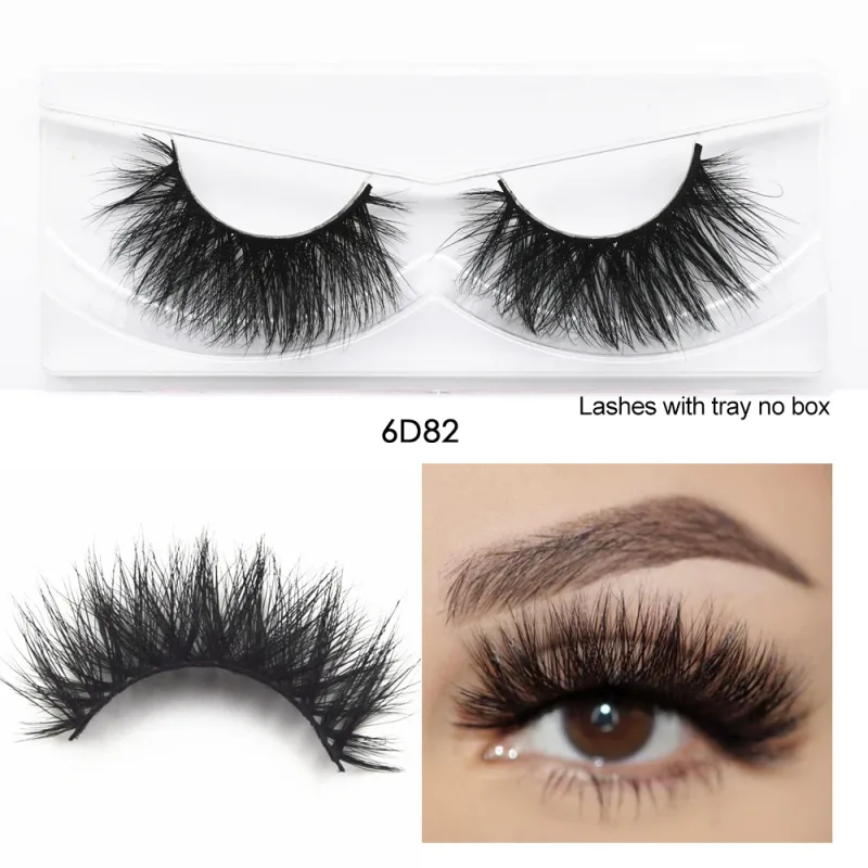 D20 réel vison cils Extension de cils naturel long ailé Volume cils à la main vison faux cils maquillage cils — image 27