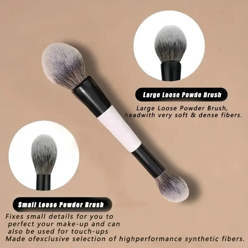 Pennelli per trucco a doppia testa 2 in 1 Contorno correttore per fondotinta ad angolo piatto per miscelare strumenti cosmetici per crema liquida in polvere sfusa