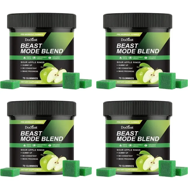 Docteat Beast Mode Blend Caramelle gommose pre-allenamento Supporto energetico e resistenza per allenamenti di forza e giornate attive in palestra 70 conteggi — image 10