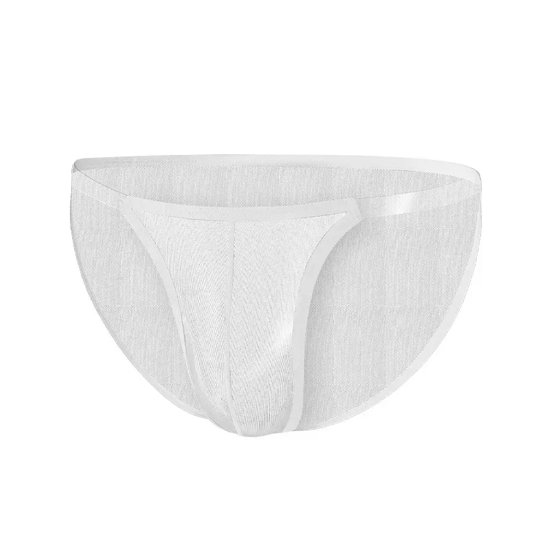 Intimo da uomo Slip sexy a rete intera trasparenti Intimo da uomo sexy traspirante a vita bassa in seta di ghiaccio sottile — image 4