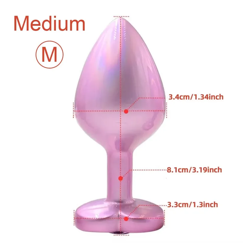3 tamanhos de cristal diamante coração base metal anal plug iniciante butt plug masturbação estimulador sexo massageador adulto brinquedos sexuais — image 9