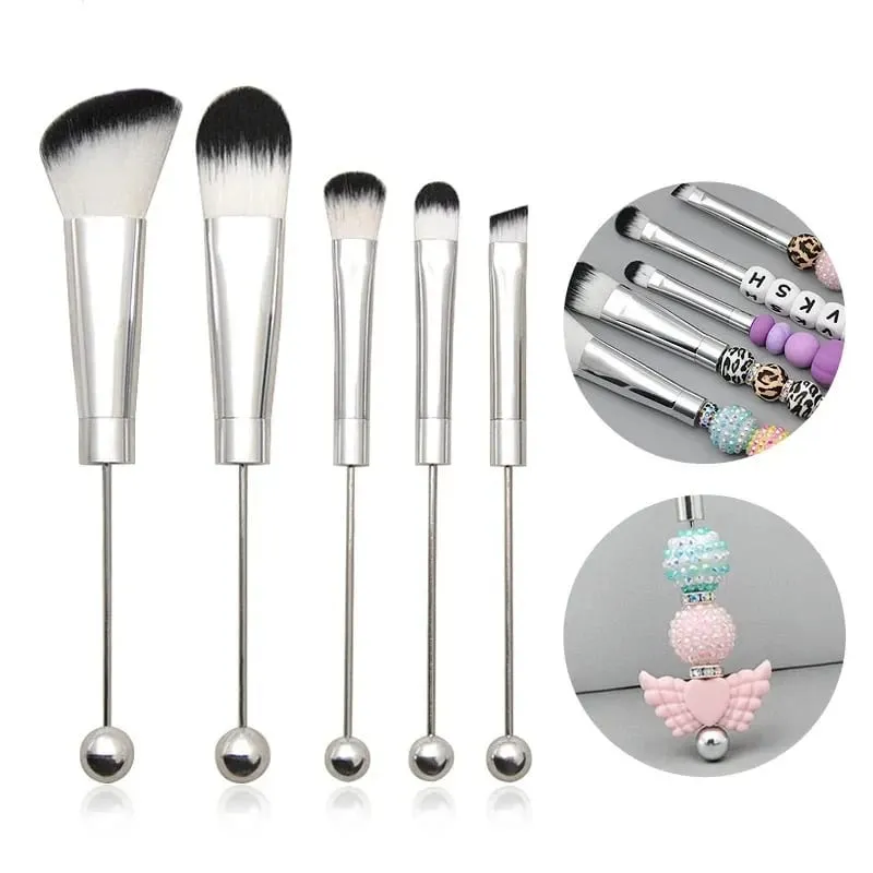 5 pièces pinceaux de maquillage perlés pinceaux uniques perles de Silicone maquillage à réaliser soi-même pinceaux cosmétiques Kit de pinceaux perlés pour bricolage — image 1