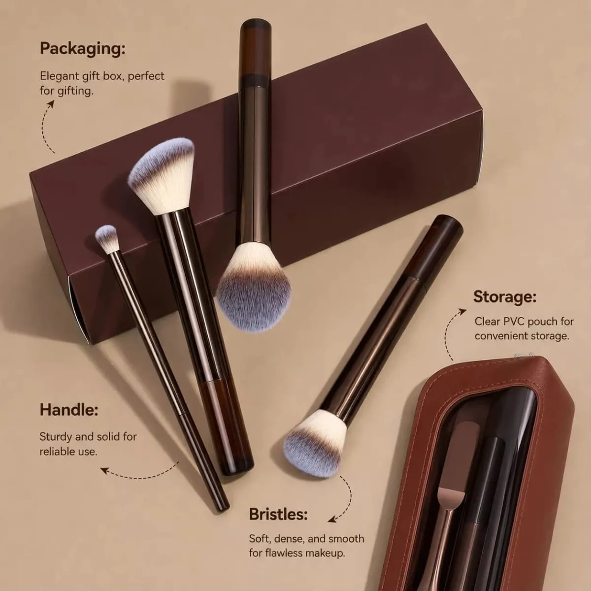 15-teiliges Make-up-Pinsel-Set, professionelle Make-up-Pinsel, hochwertige synthetische Puder-Concealer-Pinsel, Reise-Make-up-Pinsel-Set — image 2