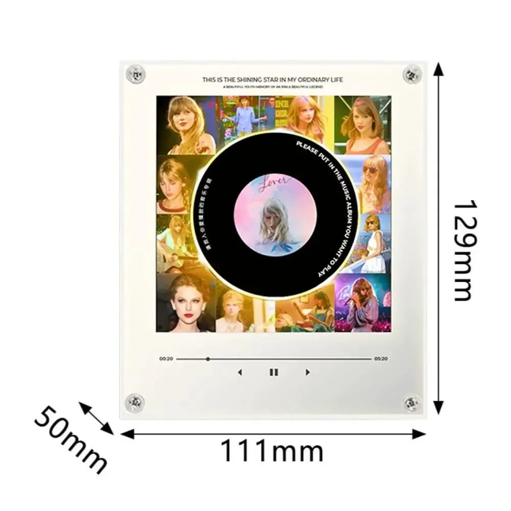 Lecteur de musique NFC, autocollant magnétique pour réfrigérateur, Machine à disque rotatif en acrylique, lecteurs de chansons automatiques pour réfrigérateur, veilleuse — image 6