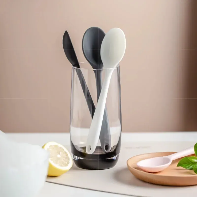 3pcs ช้อนซิลิโคนผสมช้อนซุปครัวผสม Ladle ทำอาหารเครื่องครัวเครื่องมือสำหรับกวนและเสิร์ฟ — image 5