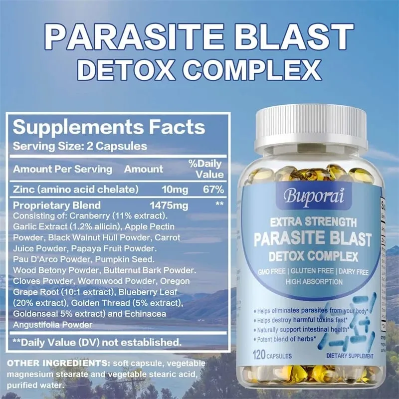 Complejo de desintoxicación de parásitos: apoya la salud intestinal Elimina los parásitos Promueve el metabolismo y mejora la inmunidad — image 2