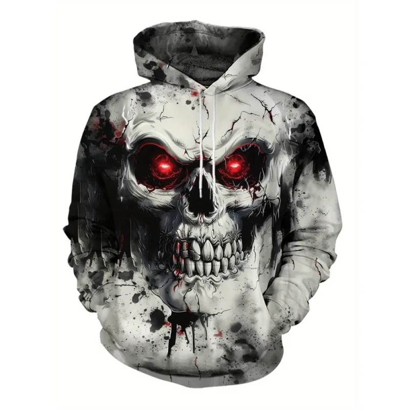 Felpe con teschio e rosa stampate in 3D Abbigliamento sportivo con coulisse Top a maniche lunghe Felpe con cappuccio da uomo Street Graphic Abbigliamento da uomo