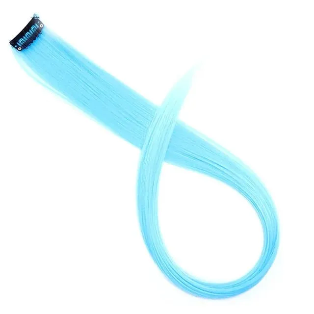 Clip sintetica lunga dritta da 22 pollici nelle estensioni dei capelli Posticci ad alta temperatura Colori arcobaleno Accessori per capelli per le donne — image 20