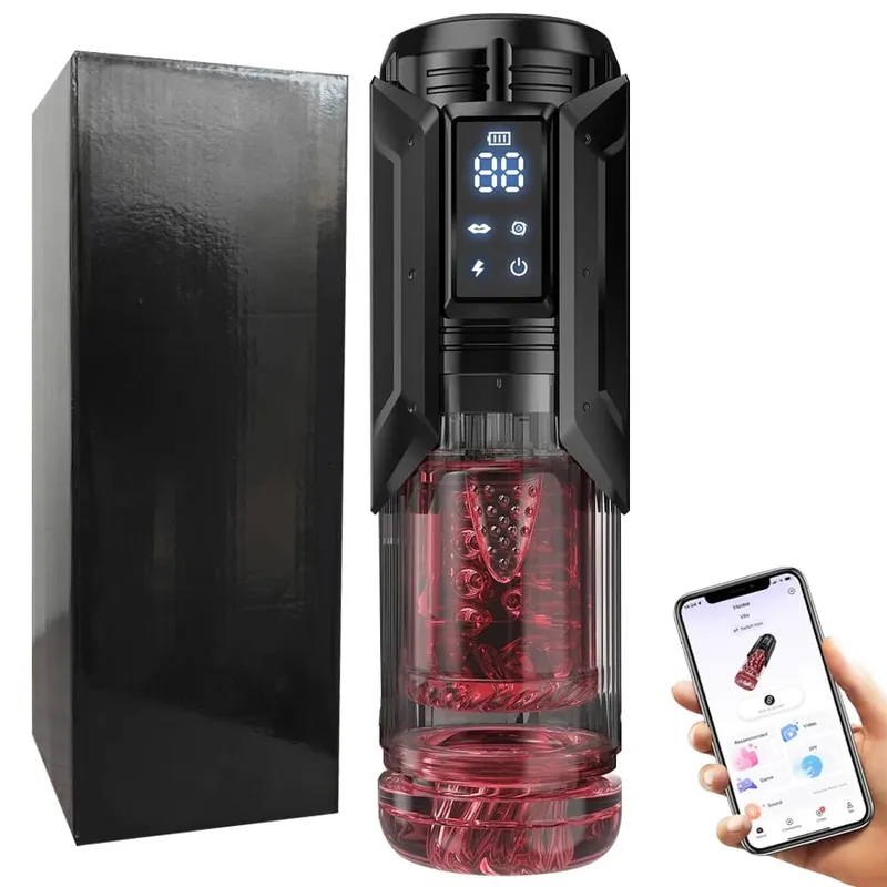 Nam Tự Động Masturbator Cốc Đâm Xoay Liếm Hút Dương Vật Bơm Túi Âm Hộ BF Màn Hình Hiển Thị LED Đồ Chơi Tình Dục Cho Nam — image 10