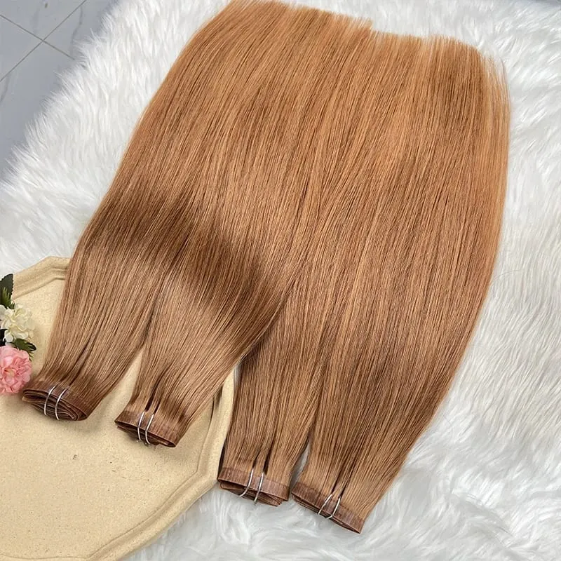 # 30 Colore dritto invisibile clip senza cuciture nelle estensioni dei capelli PU Clip Ins 7 pezzi / set 100g 100% capelli umani vergini grezzi testa piena