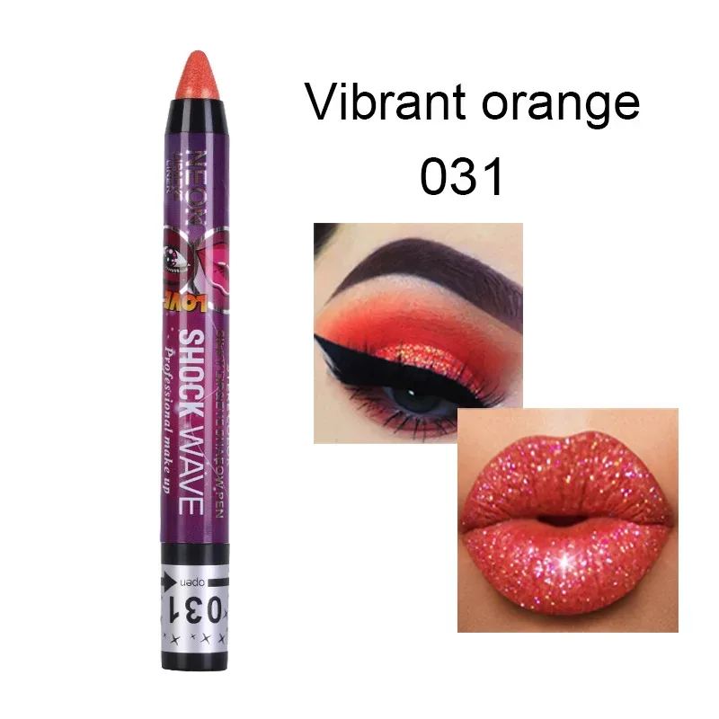 2 In 1 Eyeshadow Lipstick Stick Pencil Waterproof Glitter Matte Eye Shadow Makeup Pigment Eyeshadow Pen