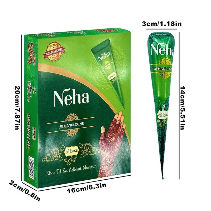 Henna Paste Cones ธรรมชาติบริสุทธิ์พืชกันน้ำยาวนานชั่วคราว Tattoo Mehndi ครีม Body Art มือวาดวาง — image 6
