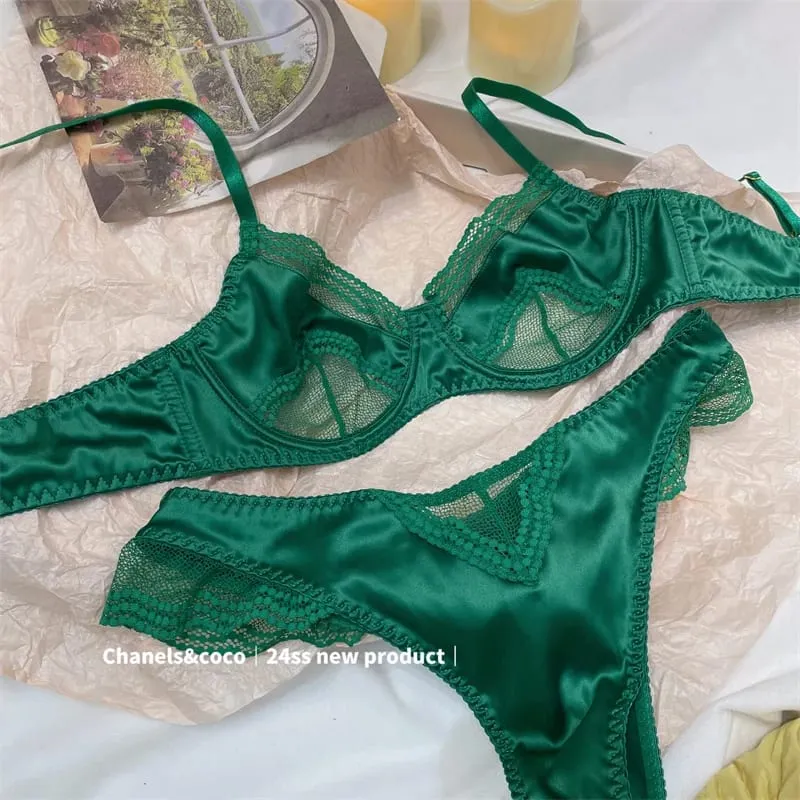 ชุดบราลายคัตเอาท์น่ารัก | เอคัพวิดพื้นเมจิก | ขอบลูกไม้ซากุระ | Bralette สลิมมิ่งญี่ปุ่นพร้อมแผ่นรองเพศ AB Cup Bras — image 10