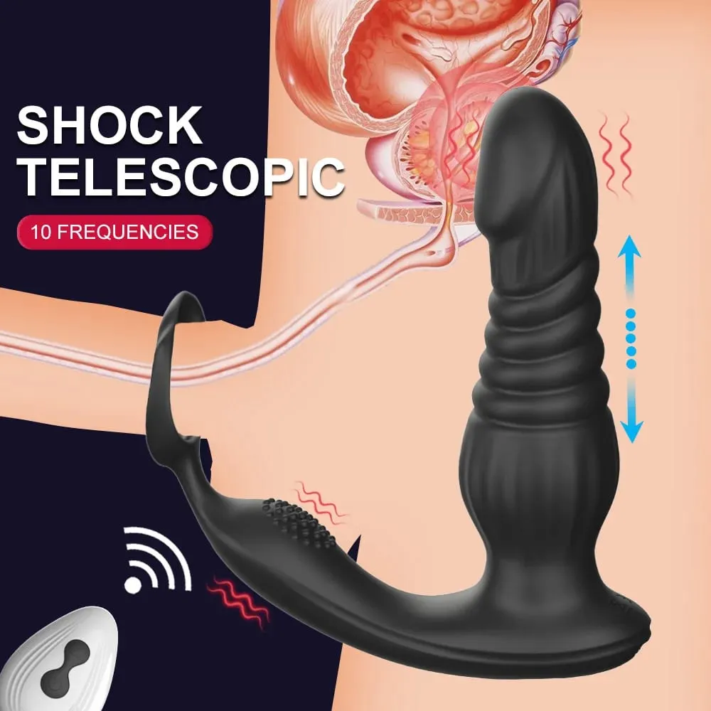 Mandlig prostatamassage Støbende Vibrator Analprop Vibrator Silikonering Forsinkelse Ejakulation Masturbator Voksen Sexlegetøj til mænd — image 6