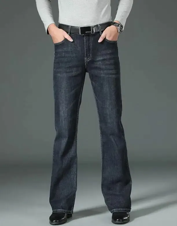 Men's Flared กางเกงยีนส์หลวมผู้ชายขาใหญ่กางเกงยีนส์ผู้ชายกางเกง Boot Cut Designer กางเกงยีนส์คลาสสิกหลายรูปแบบขนาด 28-40 — image 6