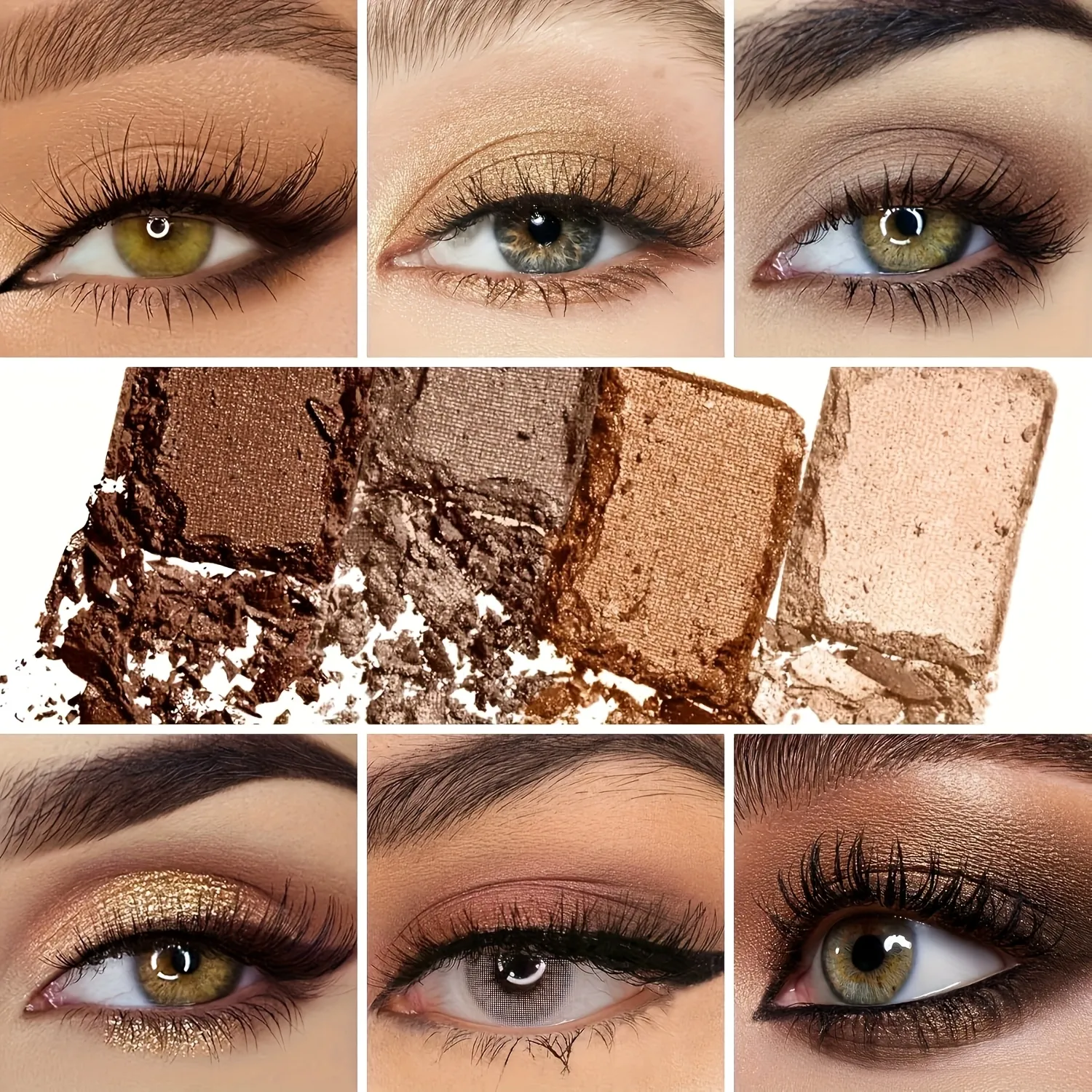 35 Shades Matte & Shimmer Eyeshadow Palette Warm Nude Brown Large Makeup Palette Highly Pigmented Long Lasting for Daily Party — image 3