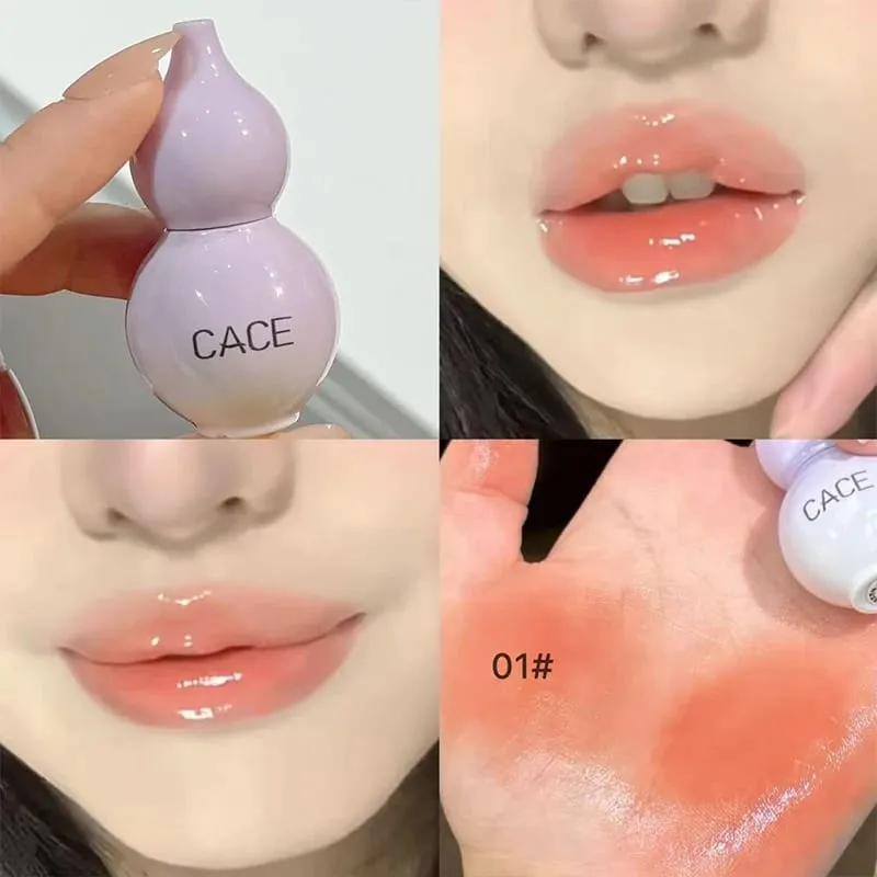 مجموعة مكياج صغيرة بتصميم القرع مكونة من 3 ألوان مجموعة مكياج مرطبة دائمًا وملمع شفاه زجاجي مائي مرطب للشفاه مستحضرات تجميل — image 2
