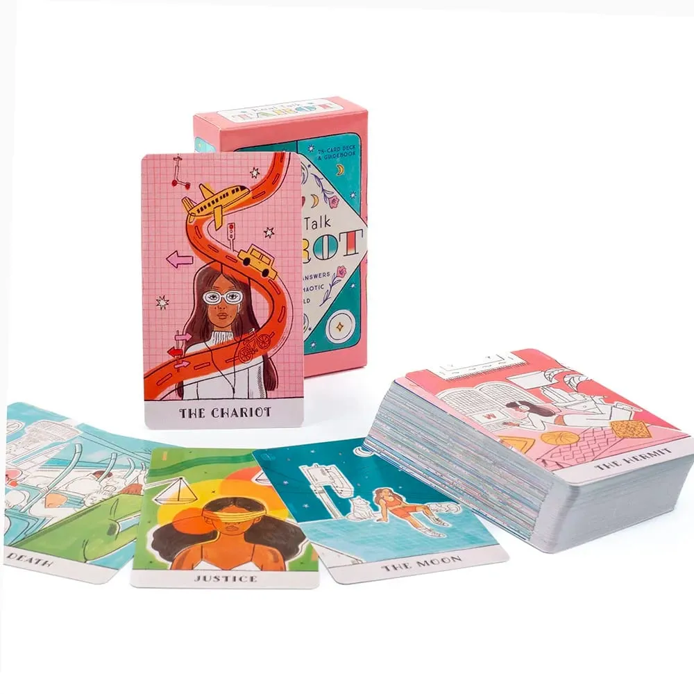 Real Talk Tarot Fortune Telling Divination Deck Jeu avec 78 cartes et guide Illustrations modernes Jeu de société amusant pour fête en famille