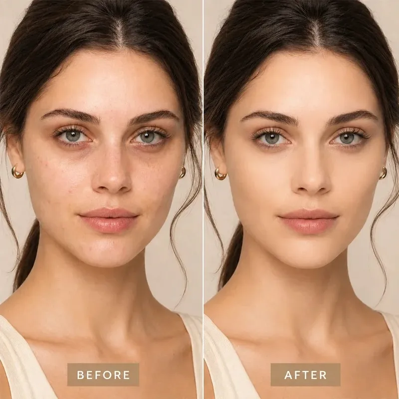 ชุดแต่งหน้าพื้นฐาน 3 ชิ้น แปรงรองพื้นและคอนซีลเลอร์ฟรี Matte 16H Oil-Control Lightweight Full-Coverage สำหรับใบหน้ารายวันอย่างเป็นธรรมชาติ — image 2