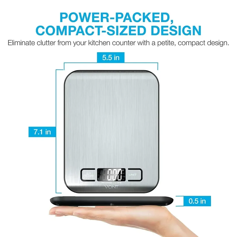 Digital køkkenvægt 5 kg/10 kg mad multifunktion rustfrit stål Balance LCD-skærm Måler gram ounces madlavning bagning — image 5
