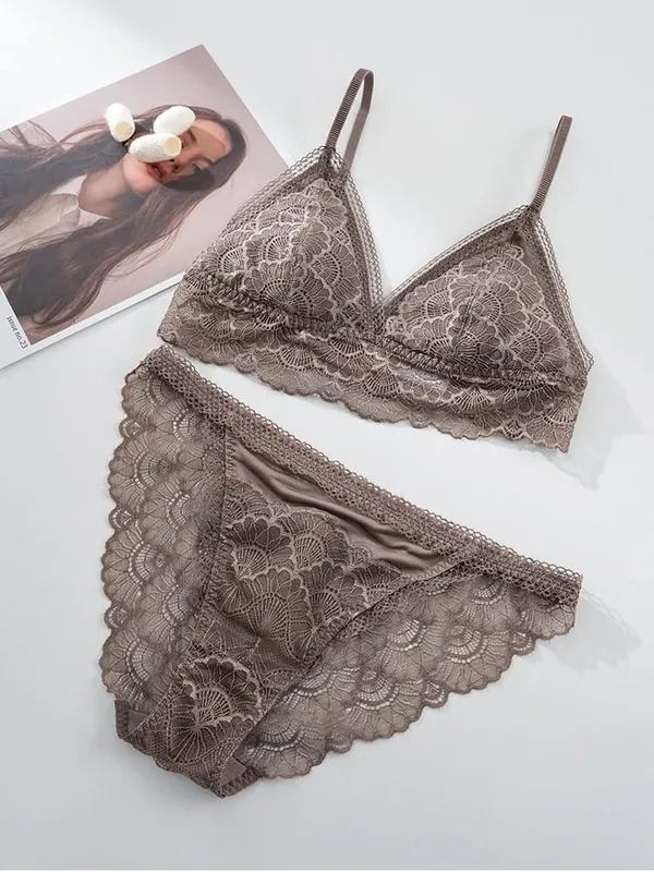 Birdtree Bra Sutra Asli Set Singkat Pakaian Dalam Cup Segitiga Wanita Set Elegan Renda Singkat Pinggang Rendah 2026 Musim Semi Baru A61815JF