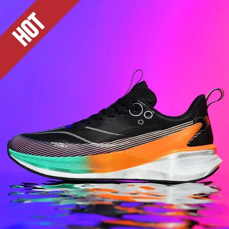 Men Marathon Carbon Plate Air Cushion Running Shoes Breathable Lightweight Outdoor Athletic Racing Training Sports Sneakers