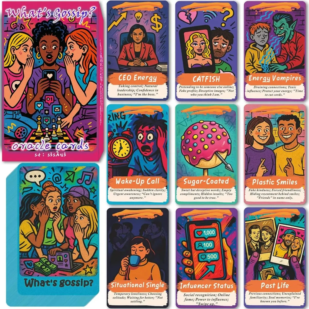 Sishui What Is Bagua? 80 Bagua Tea Oracle Card Deck for Beginners Oracle Card Tarot Set for Karma Twin Flames Love Friendship