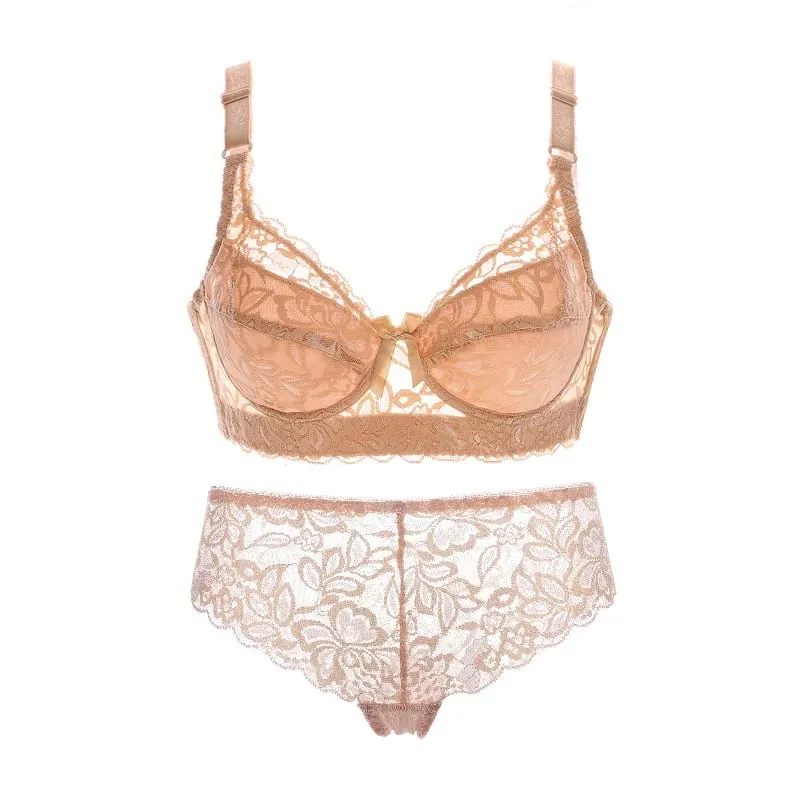 Sexy Bras Set Lace Panty Thin Brief Plus Size Women's Bralette Set Push Up Brassiere Girl Top BH Lingerie Intimates BCD 42 44 46 — image 8